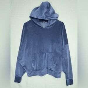 American Eagle Cozy Ever After Blue Velour Pullover Hoodie Women’s Small EUC